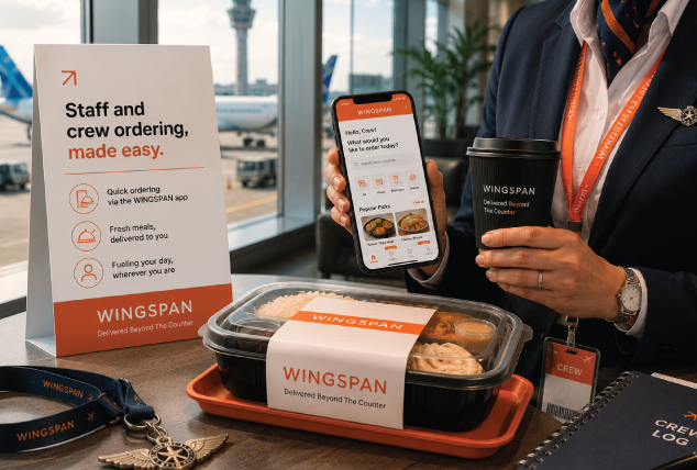 WINGSPAN airport food ordering mobile app